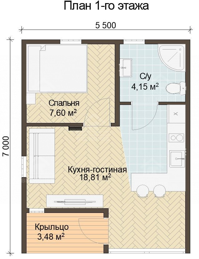 Каркасный дом, проект №289 - планировка