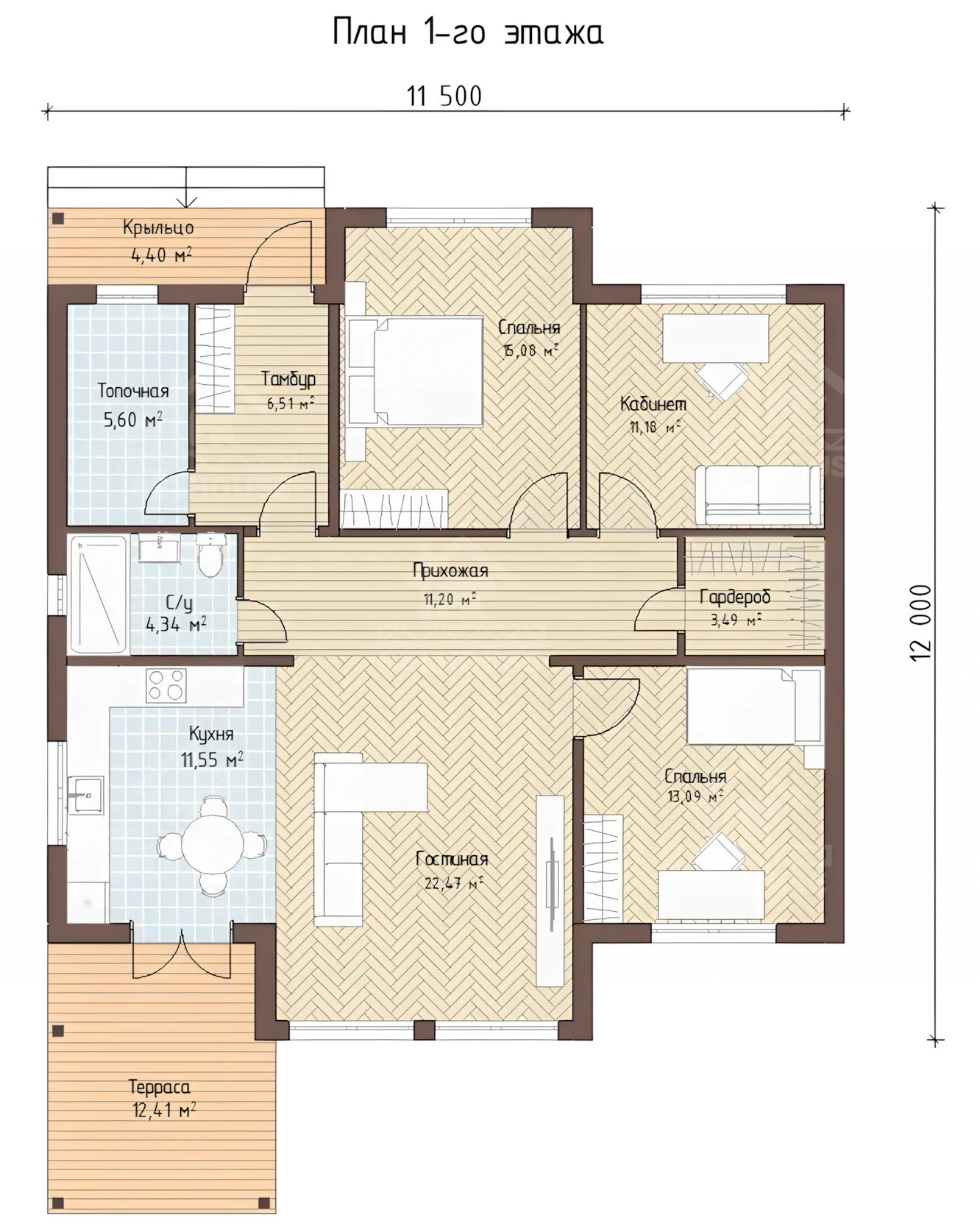 Каркасный дом, проект №291 - планировка