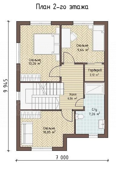 Каркасный дом, проект №318 - планировка