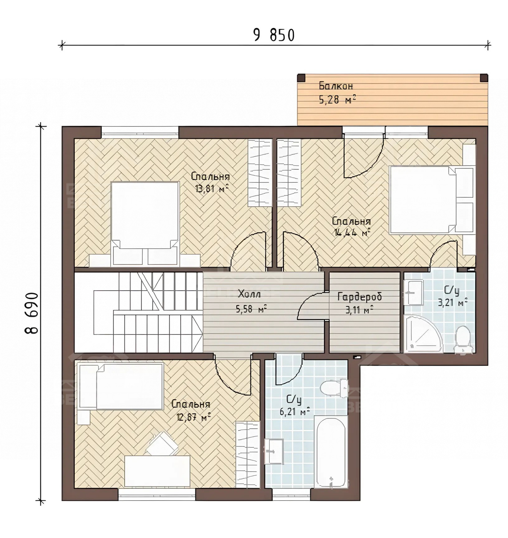 Каркасный дом, проект №320 - планировка