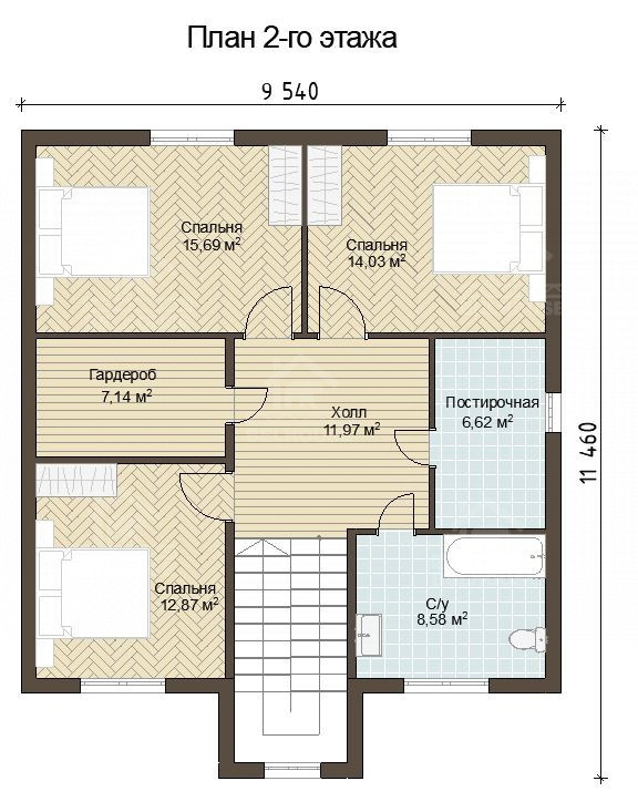 Каркасный дом, проект №324 - планировка