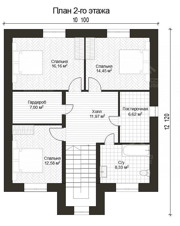 Дом из газобетона, проект №324к - планировка