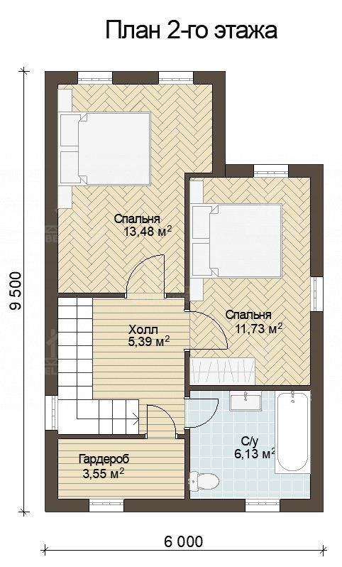 Каркасный дом, проект №326 - планировка