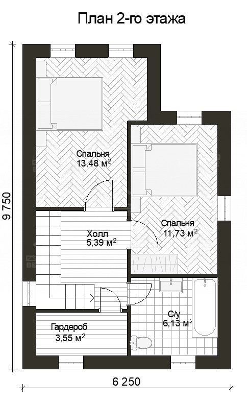 Дом из газобетона, проект №326к - планировка