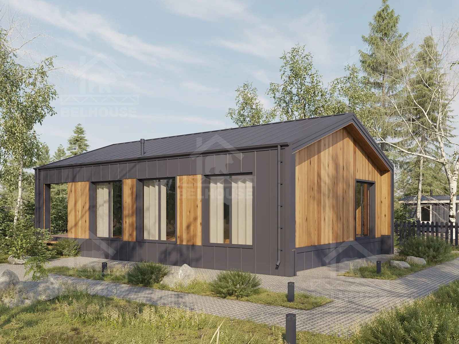 Барнхаус из газобетона, проект №327к