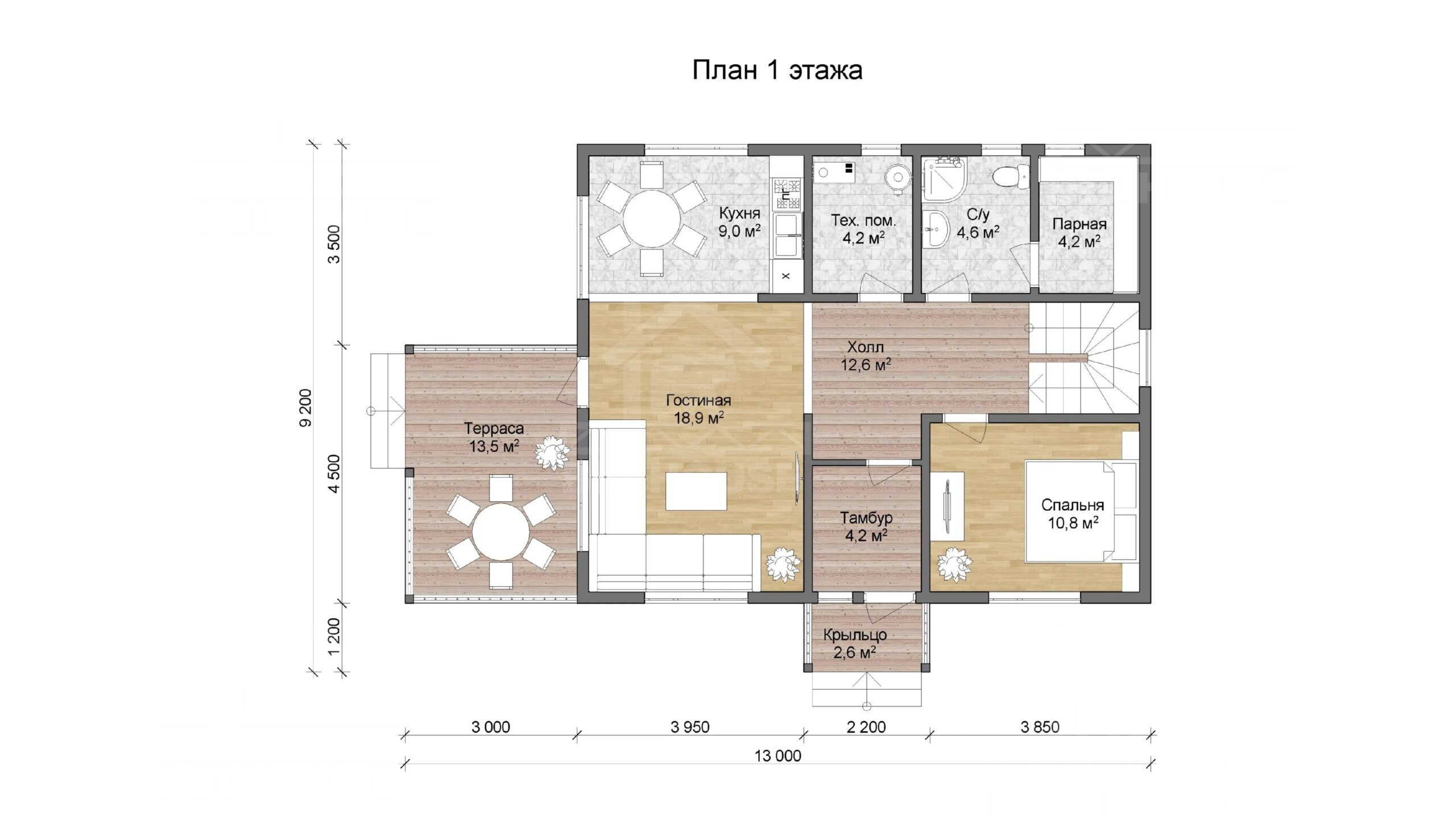 Каркасный дом, проект №335 - планировка