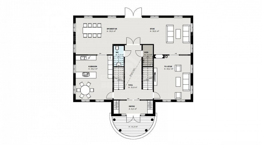 Каркасный дом, проект №345 - планировка