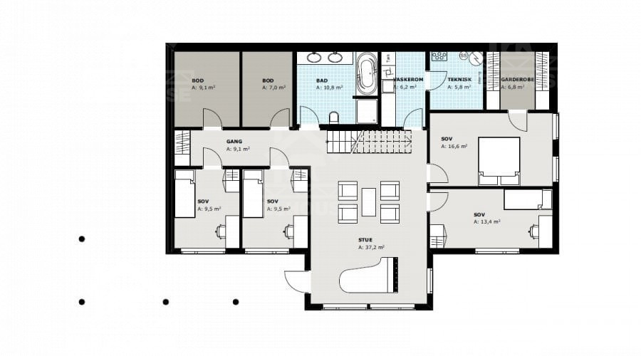 Каркасный дом, проект №347 - планировка