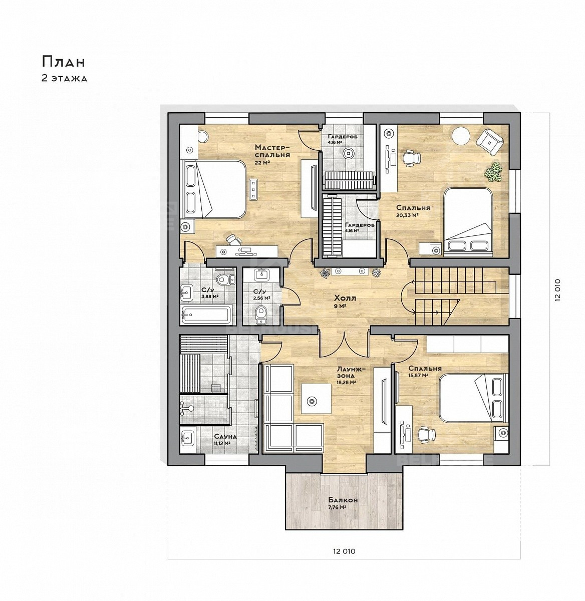 Каркасный дом, проект №349 - планировка