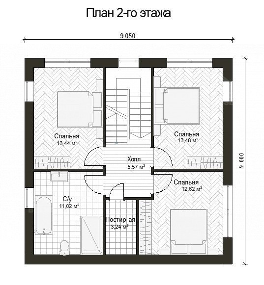 Дом из газобетона, проект №358к - планировка