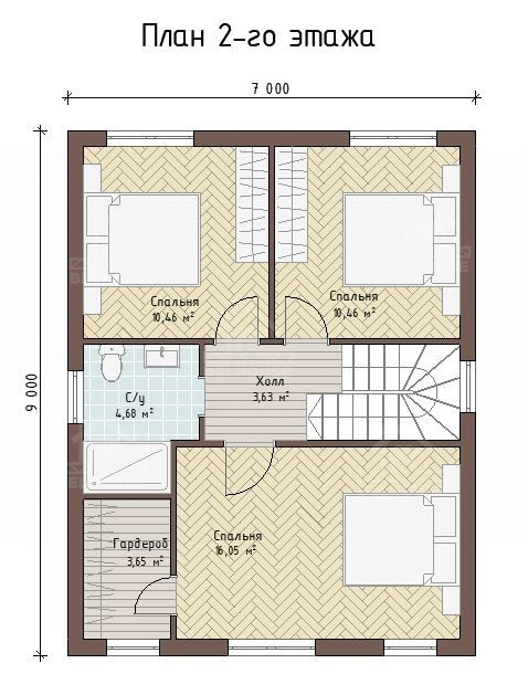 Каркасный дом, проект №360 - планировка