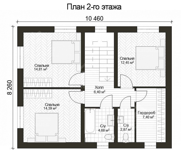 Дом из газобетона, проект №361к - планировка