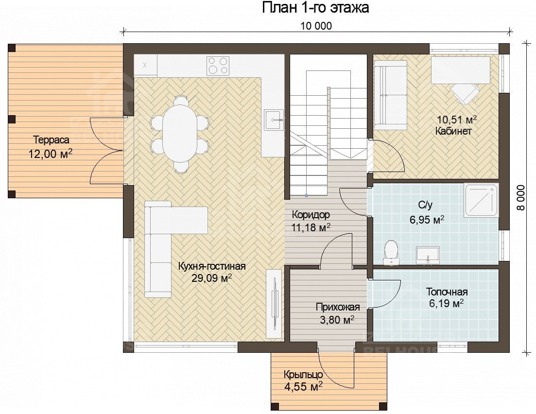 Каркасный дом, проект №367 - планировка