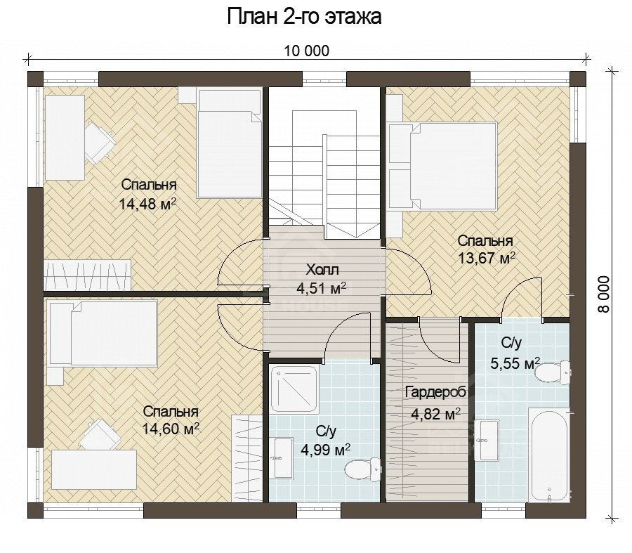 Каркасный дом, проект №367 - планировка