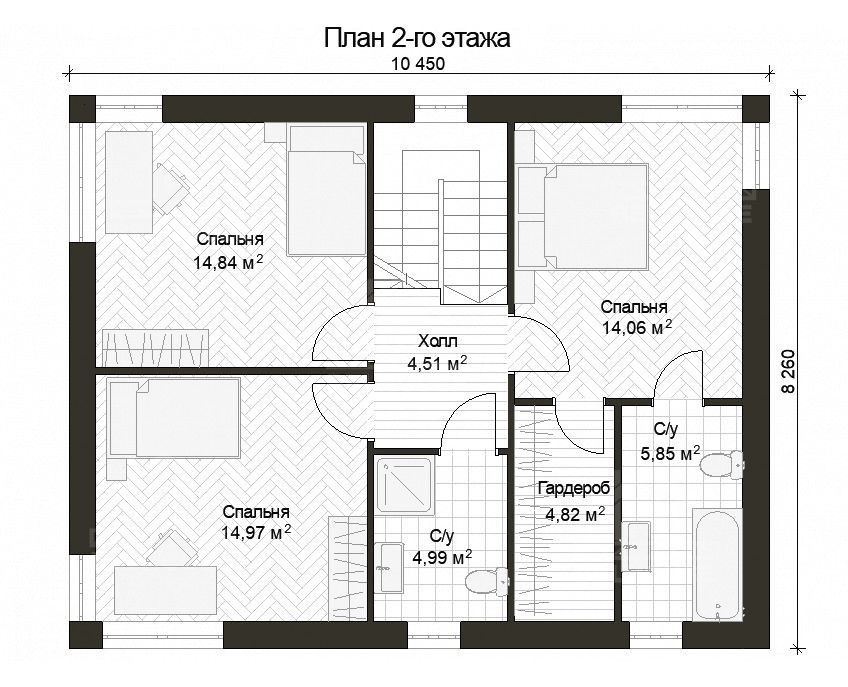 Дом из газобетона, проект №367к - планировка