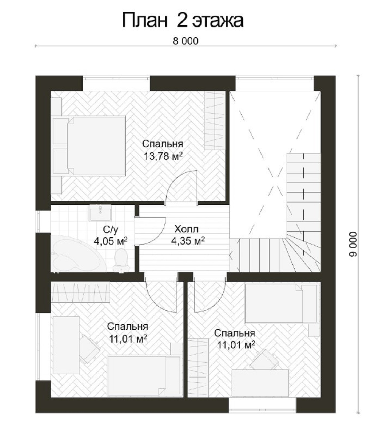 Дом из газобетона, проект №385К - планировка