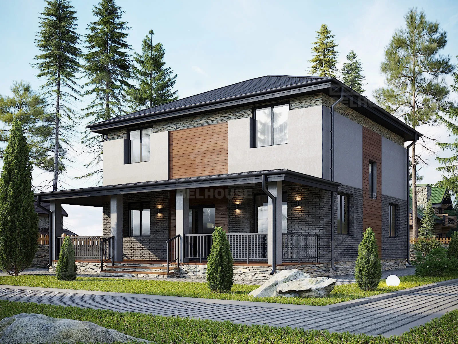 Дом из газобетона, проект №66к