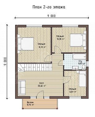 Каркасный дом, проект №81 - планировка