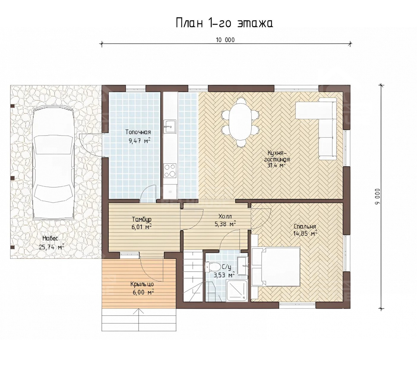 Каркасный дом, проект №90 - планировка