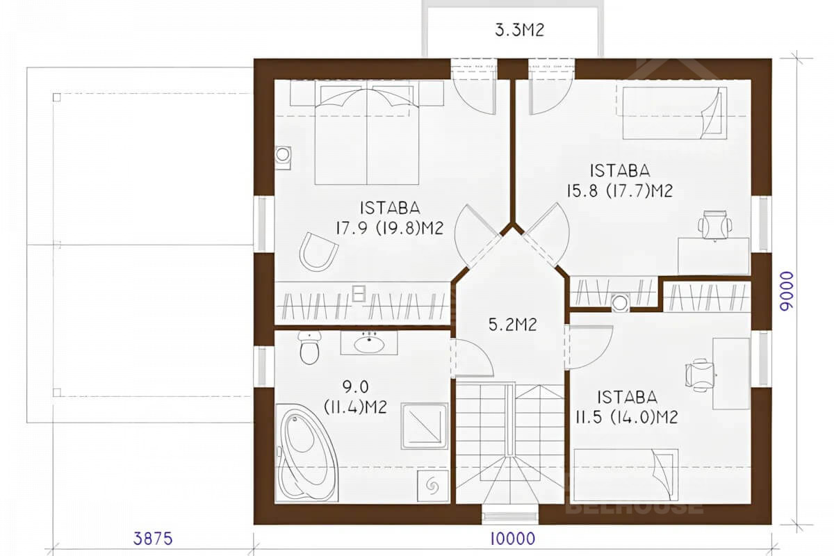 Каркасный дом, проект №90 - планировка