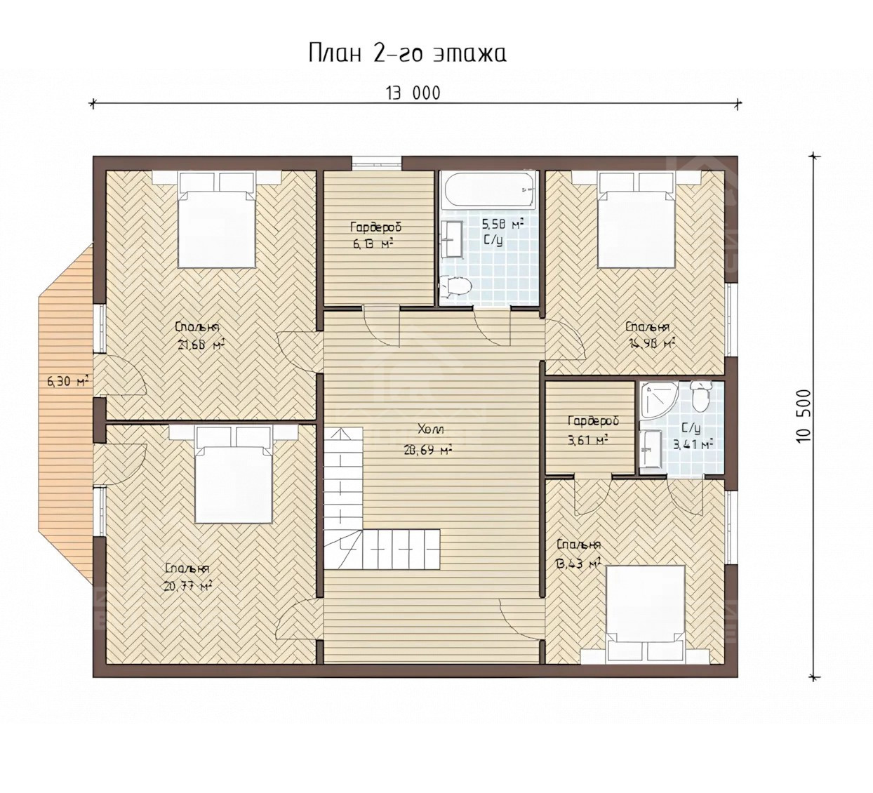 Каркасный дом, проект №95 - планировка